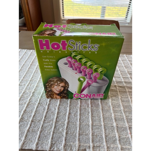 Conair Other - Conair Hot Sticks 14 Flexible Hair Rollers PINK & GREEN V17602 Curlers New